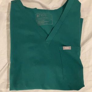 FIGS-  Scubs Worn once - emerald green top and joggers size large